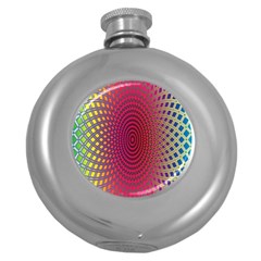 Abstract Circle Colorful Round Hip Flask (5 Oz)