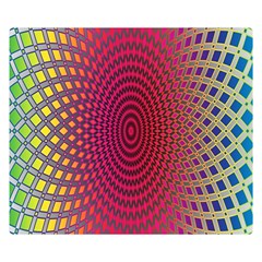 Abstract Circle Colorful Double Sided Flano Blanket (small)  by Simbadda