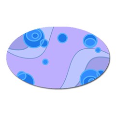 Purple Wave Circle Blue Oval Magnet by Alisyart