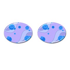 Purple Wave Circle Blue Cufflinks (oval) by Alisyart