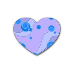 Purple Wave Circle Blue Rubber Coaster (heart)  by Alisyart