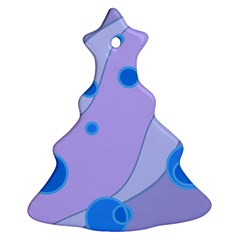 Purple Wave Circle Blue Ornament (christmas Tree) 