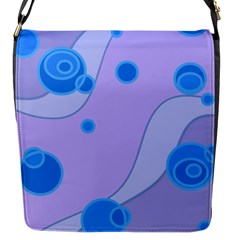 Purple Wave Circle Blue Flap Messenger Bag (s) by Alisyart