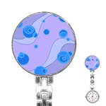 Purple Wave Circle Blue Stainless Steel Nurses Watch Front