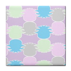 Pineapple Puffle Blue Pink Green Purple Tile Coasters