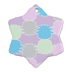 Pineapple Puffle Blue Pink Green Purple Ornament (snowflake)