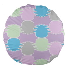 Pineapple Puffle Blue Pink Green Purple Large 18  Premium Flano Round Cushions by Alisyart