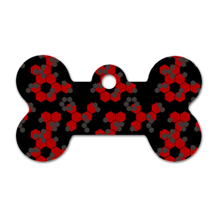 Red Digital Camo Wallpaper Red Camouflage Dog Tag Bone (Two Sides)