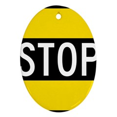 Road Sign Stop Ornament (oval)