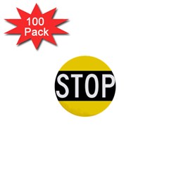 Road Sign Stop 1  Mini Buttons (100 Pack)  by Alisyart