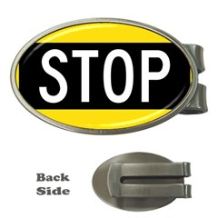 Road Sign Stop Money Clips (oval)  by Alisyart