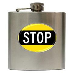 Road Sign Stop Hip Flask (6 Oz) by Alisyart