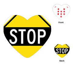 Road Sign Stop Playing Cards (heart)  by Alisyart