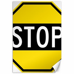 Road Sign Stop Canvas 12  X 18  