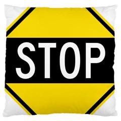 Road Sign Stop Large Cushion Case (one Side)