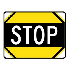 Road Sign Stop Double Sided Fleece Blanket (small) 