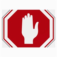 Road Sign Stop Hand Finger Large Glasses Cloth (2-side) by Alisyart