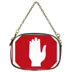 Road Sign Stop Hand Finger Chain Purses (one Side) 