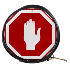 Road Sign Stop Hand Finger Mini Makeup Bags