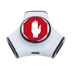 Road Sign Stop Hand Finger 3-port Usb Hub