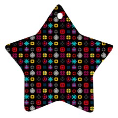 N Pattern Holiday Gift Star Snow Star Ornament (two Sides) by Alisyart