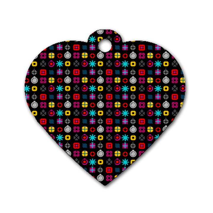 N Pattern Holiday Gift Star Snow Dog Tag Heart (One Side)