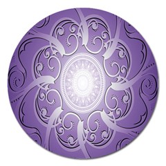 Purple Background With Artwork Magnet 5  (round) by Alisyart