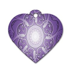 Purple Background With Artwork Dog Tag Heart (two Sides) by Alisyart