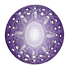 Purple Background With Artwork Ornament (round Filigree)