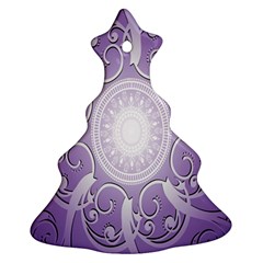 Purple Background With Artwork Christmas Tree Ornament (two Sides)