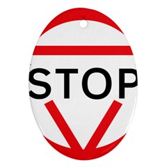 Stop Sign Ornament (oval)