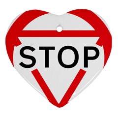 Stop Sign Heart Ornament (two Sides) by Alisyart