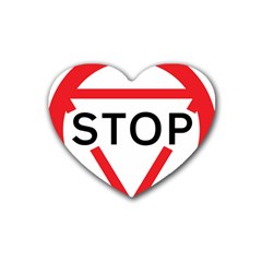 Stop Sign Rubber Coaster (heart)  by Alisyart