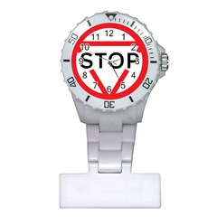 Stop Sign Plastic Nurses Watch by Alisyart