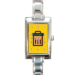 Trash Bin Icon Yellow Rectangle Italian Charm Watch by Alisyart