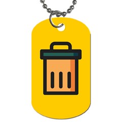 Trash Bin Icon Yellow Dog Tag (two Sides)