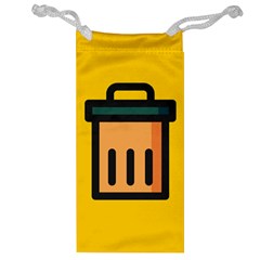 Trash Bin Icon Yellow Jewelry Bag by Alisyart