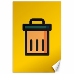 Trash Bin Icon Yellow Canvas 20  X 30  