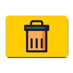 Trash Bin Icon Yellow Small Doormat  by Alisyart