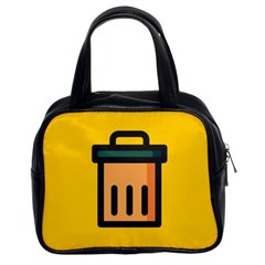 Trash Bin Icon Yellow Classic Handbags (2 Sides)