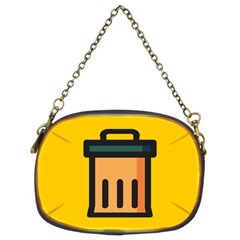 Trash Bin Icon Yellow Chain Purses (two Sides) 