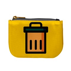 Trash Bin Icon Yellow Mini Coin Purses by Alisyart