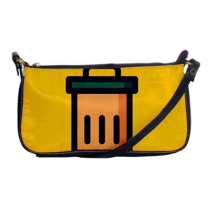 Trash Bin Icon Yellow Shoulder Clutch Bags