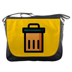 Trash Bin Icon Yellow Messenger Bags