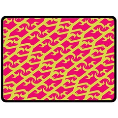 Typeface Variety Postcards Unique Illustration Yellow Red Double Sided Fleece Blanket (large) 