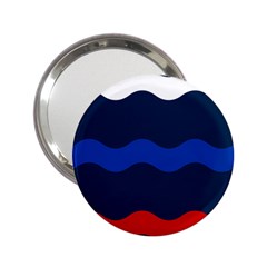 Wave Line Waves Blue White Red Flag 2 25  Handbag Mirrors by Alisyart