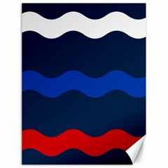 Wave Line Waves Blue White Red Flag Canvas 18  X 24  