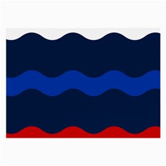 Wave Line Waves Blue White Red Flag Large Glasses Cloth