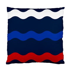 Wave Line Waves Blue White Red Flag Standard Cushion Case (one Side)