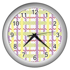 Webbing Plaid Color Wall Clocks (silver) 